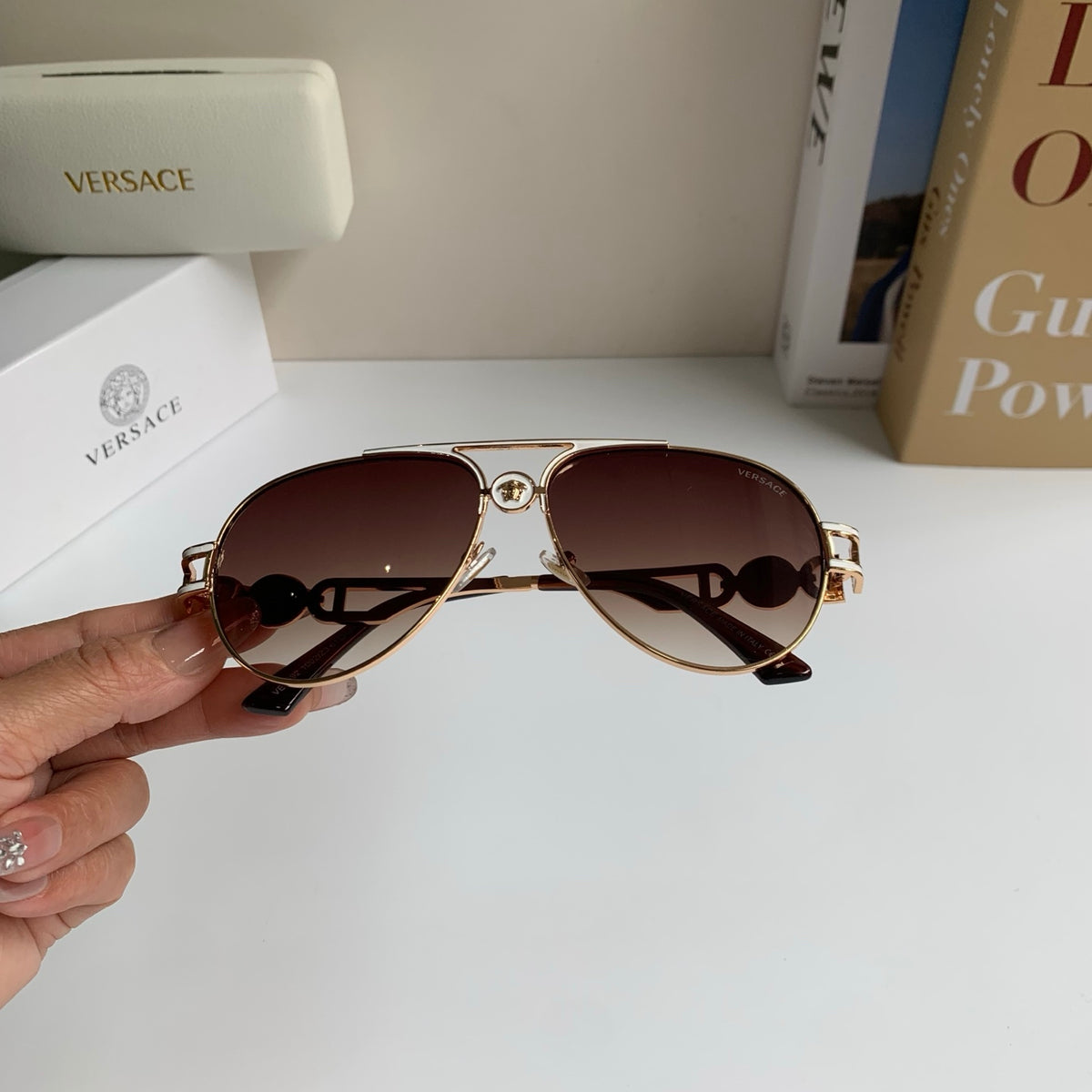 Versace Aviator Red Lens Sunglasses for Men & Women - detail image 4