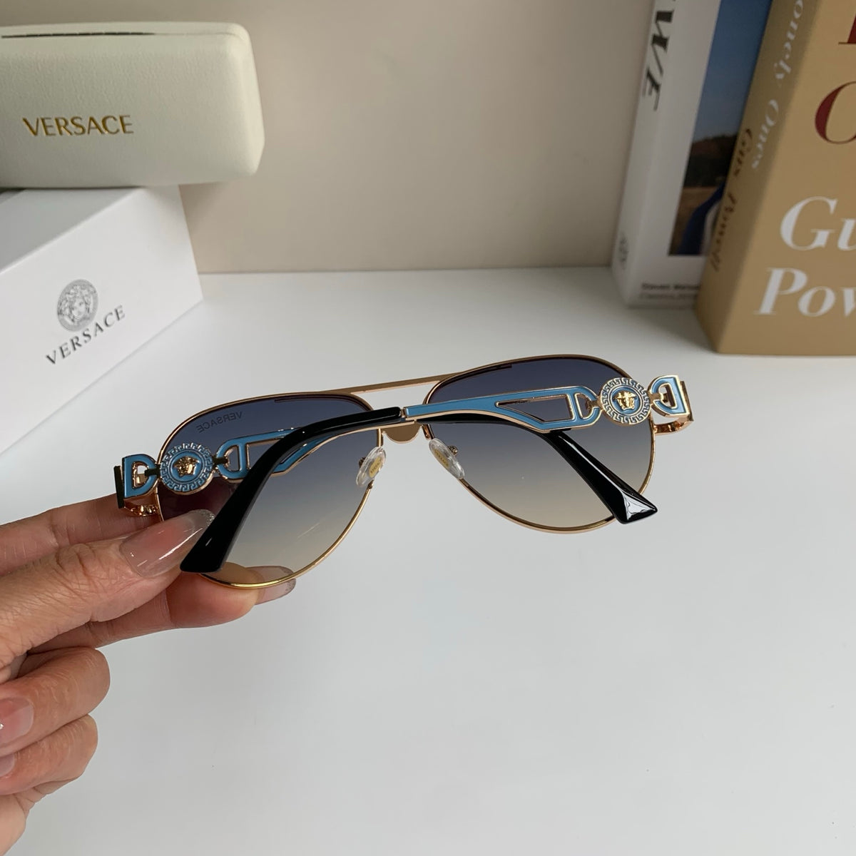 Versace Aviator Silver Lens Sunglasses for Men & Women - 416349 - detail image 6