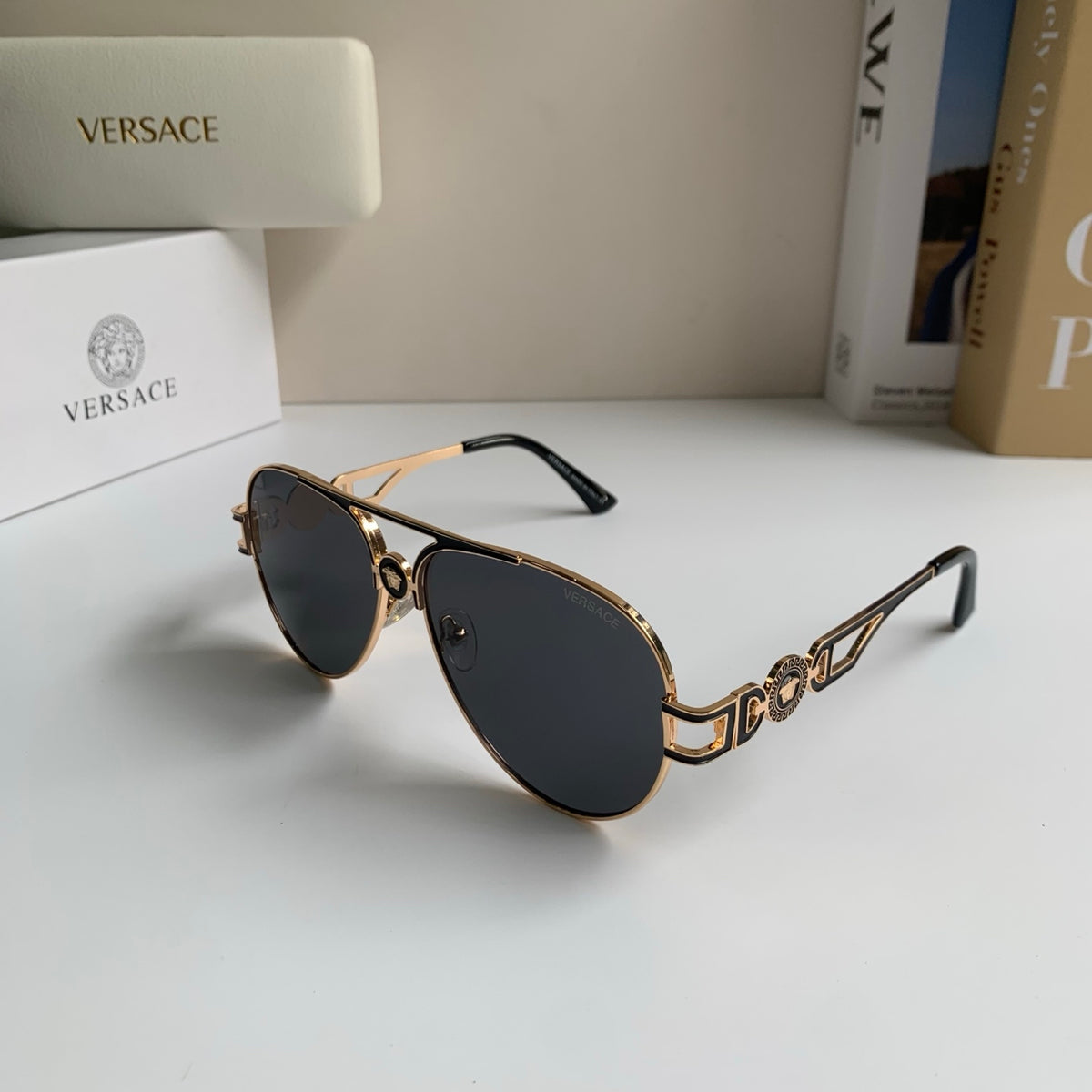 Versace Aviator Silver Lens Sunglasses for Men & Women - detail image 2