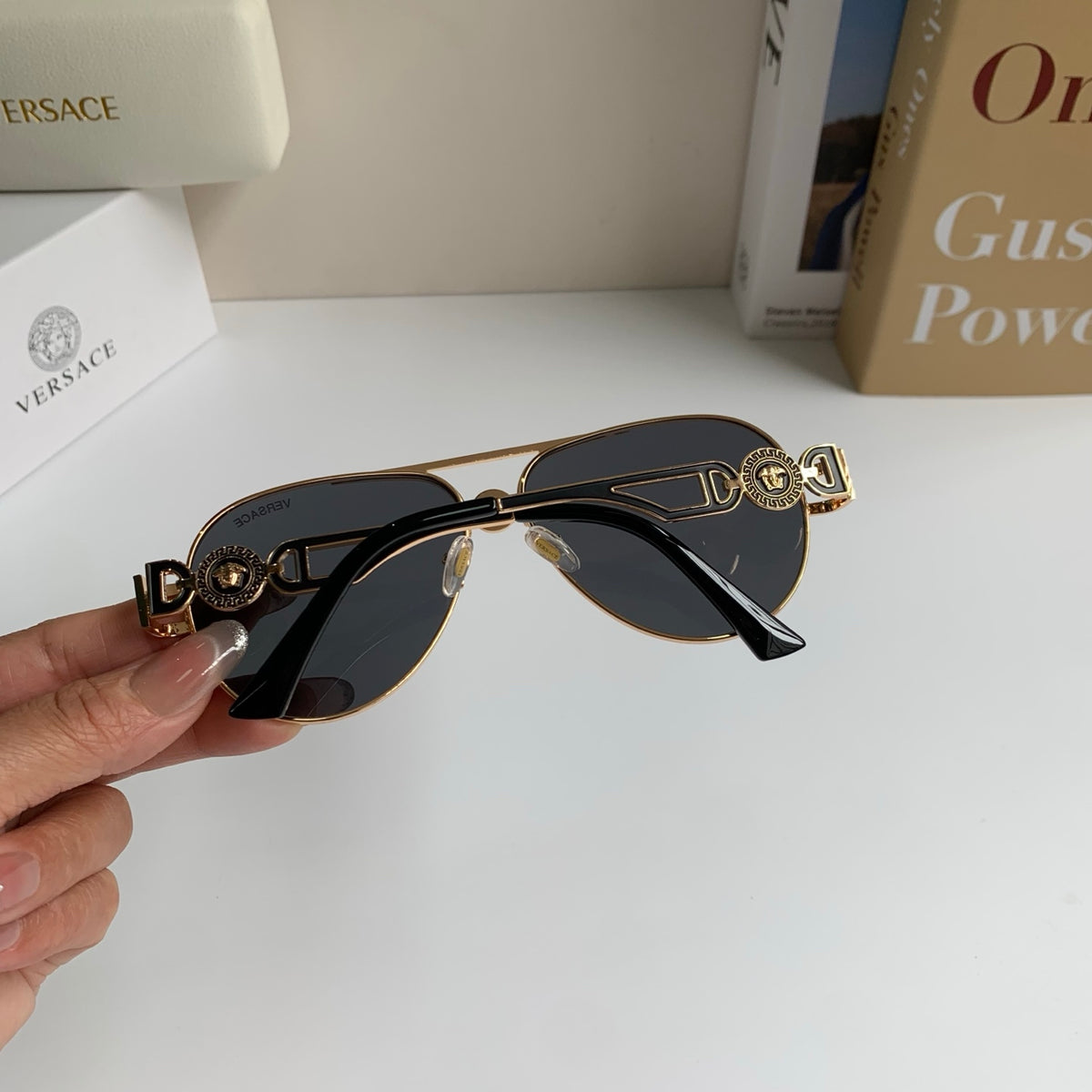Versace Aviator Silver Lens Sunglasses for Men & Women - detail image 7