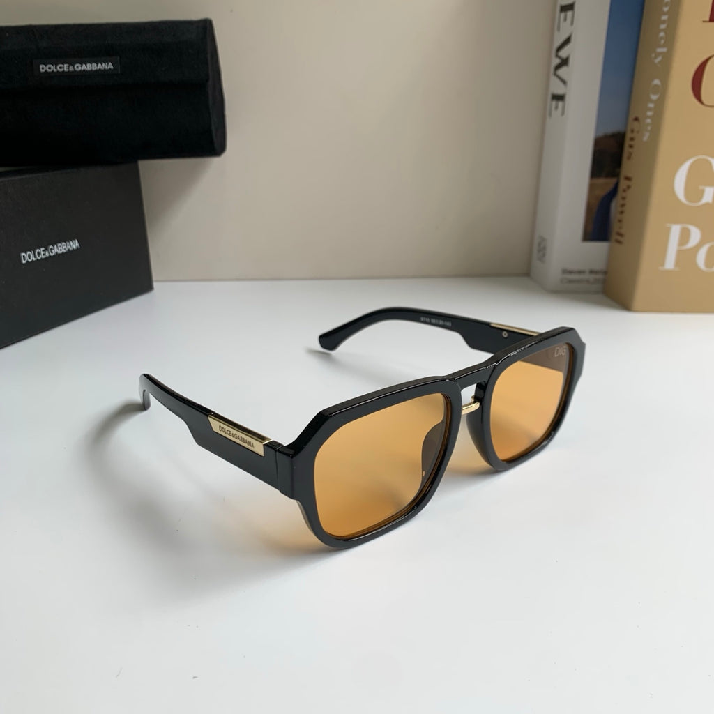 Dolce & Gabbana Oversized Gold Lens Sunglasses for Men & Women