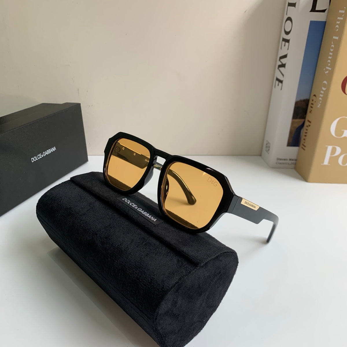 Dolce & Gabbana Oversized Gold Lens Sunglasses for Men & Women - detail image 5