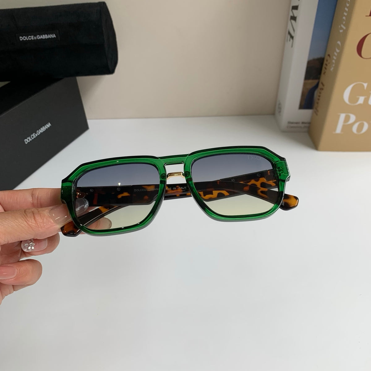 Dolce & Gabbana Oversized Silver Lens Sunglasses for Men & Women - detail image 3