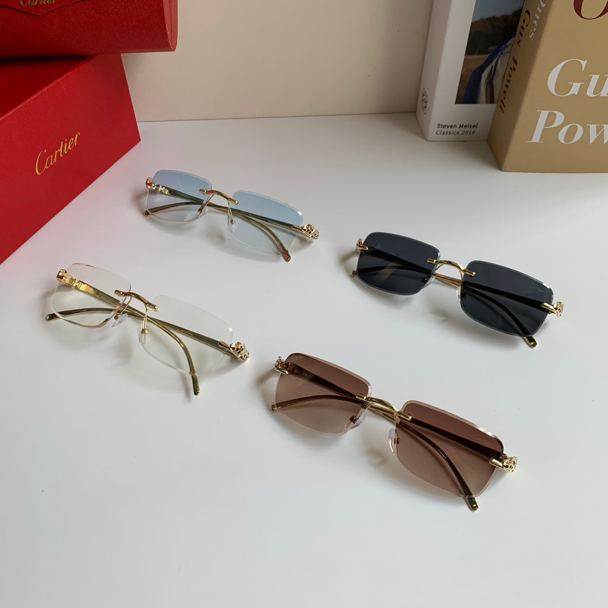 Cartier Square Silver Lens Sunglasses for Men & Women - 382852 - detail image 9