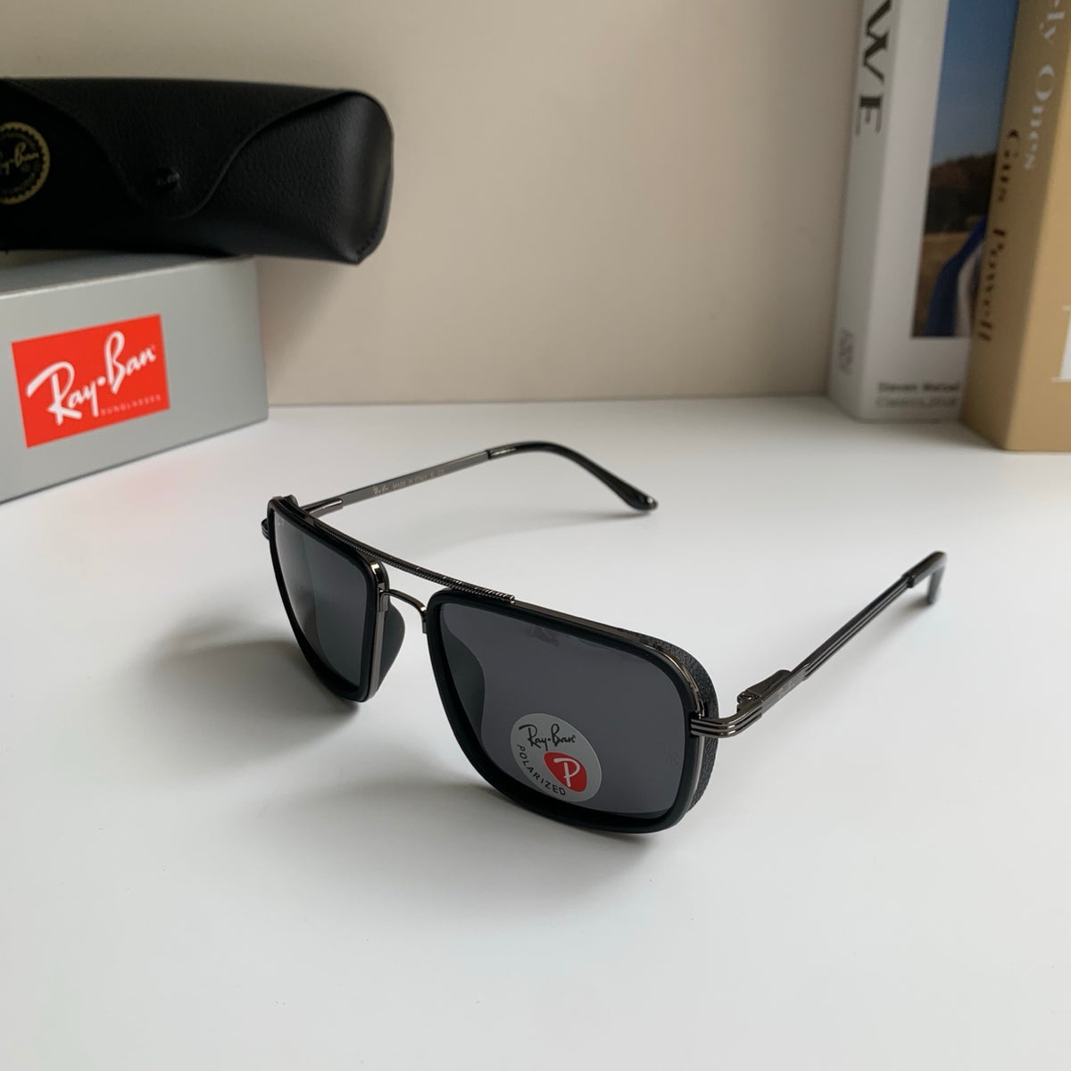 Ray-Ban Polarized Square Black Lens Sunglasses for Men & Women - 383214 - detail image 2