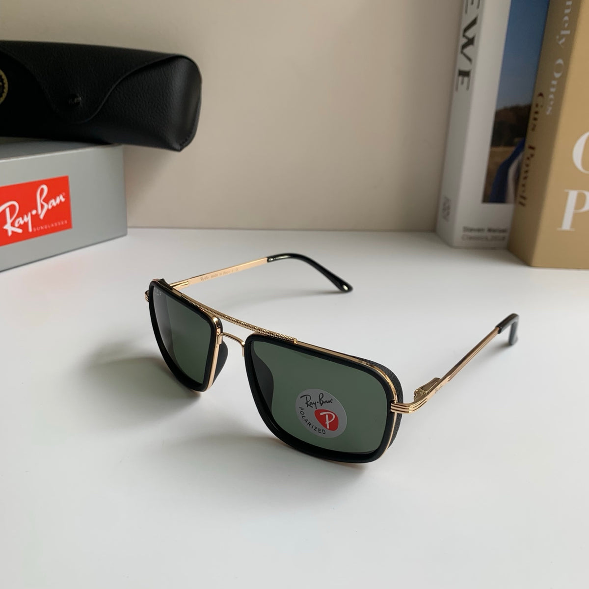Ray-Ban Polarized Square Silver Lens Sunglasses for Men & Women - 383215 - detail image 2
