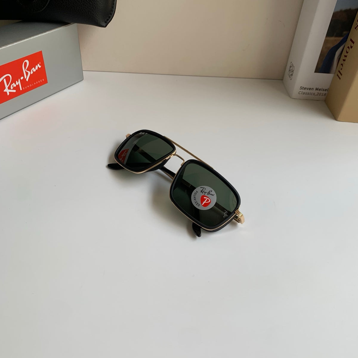 Ray-Ban Polarized Square Silver Lens Sunglasses for Men & Women - 383215 - detail image 3
