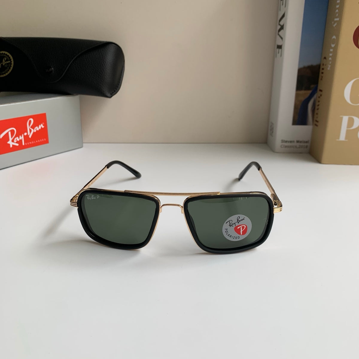 Ray-Ban Polarized Square Silver Lens Sunglasses for Men & Women - 383215 - detail image 5