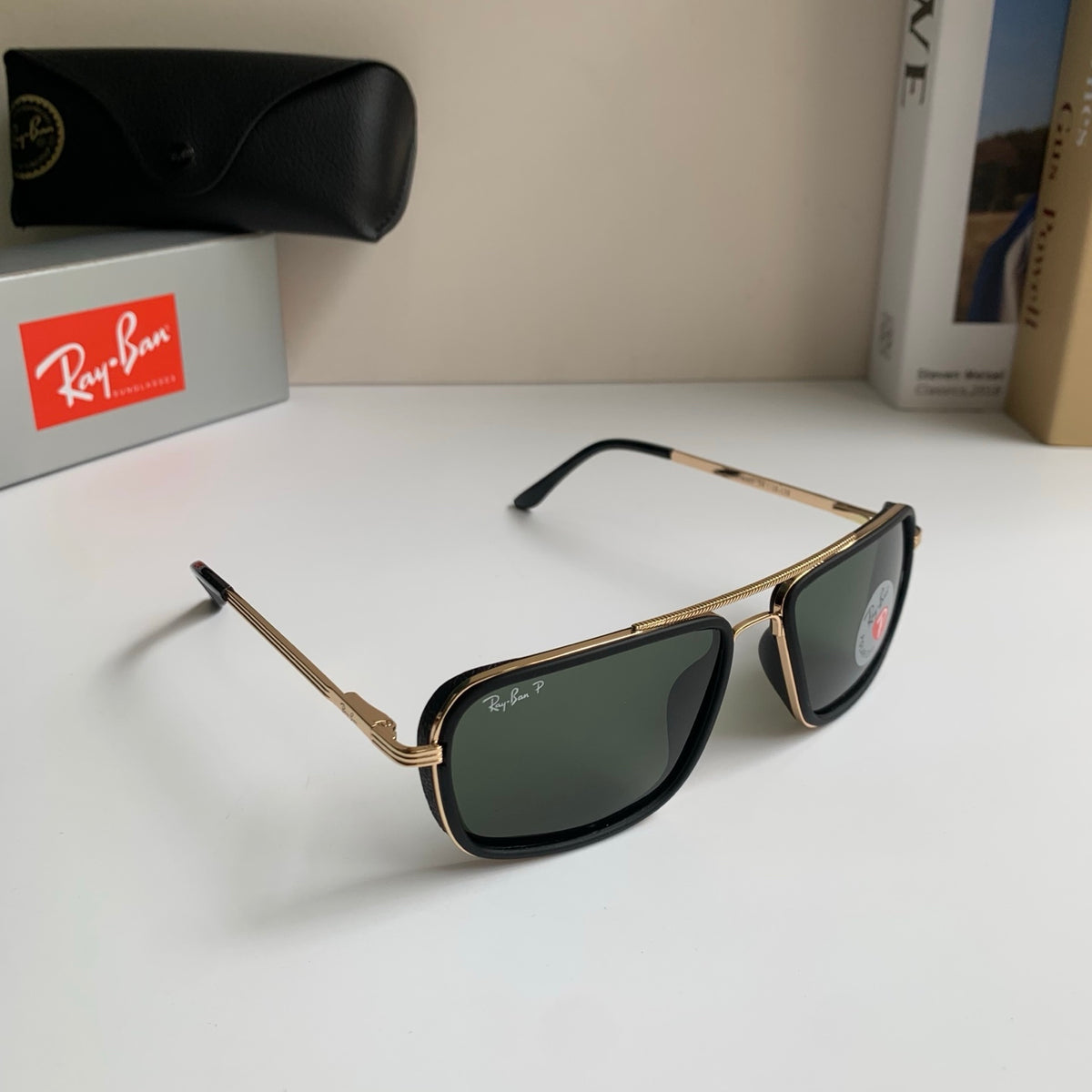 Ray-Ban Polarized Square Silver Lens Sunglasses for Men & Women - 383215