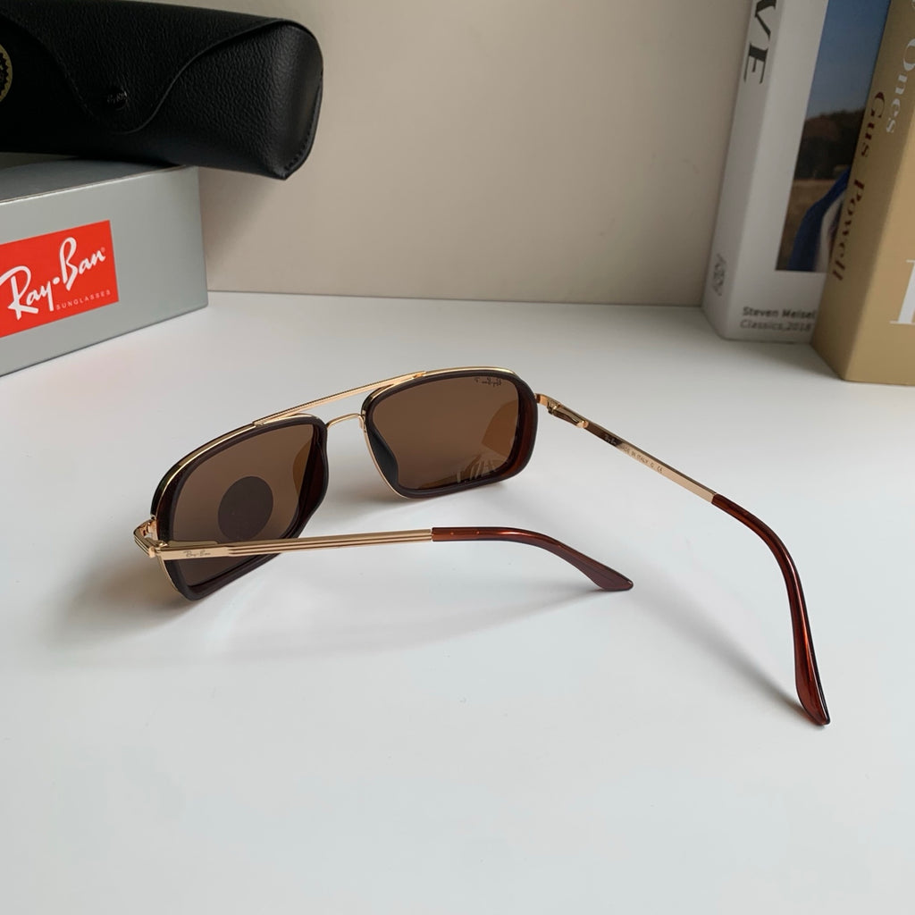 Ray-Ban Polarized Square Brown Lens Sunglasses for Men & Women - detail image 8