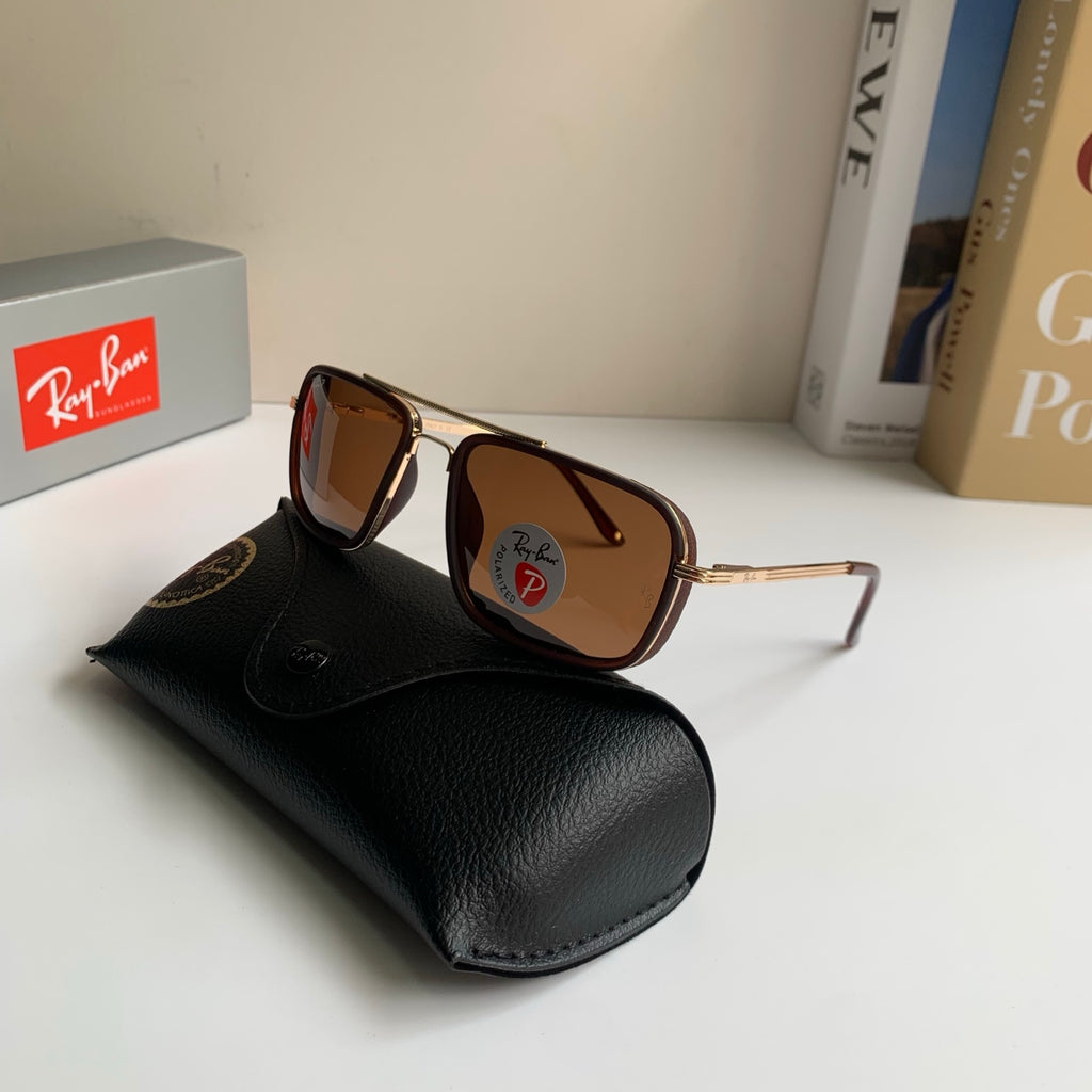 Ray-Ban Polarized Square Brown Lens Sunglasses for Men & Women - 383216 - detail image 5