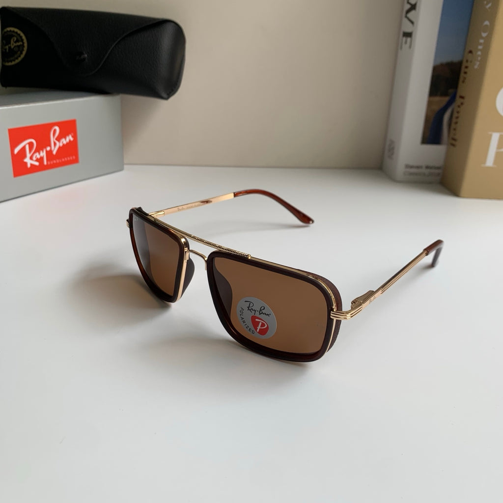 Ray-Ban Polarized Square Brown Lens Sunglasses for Men & Women - detail image 2