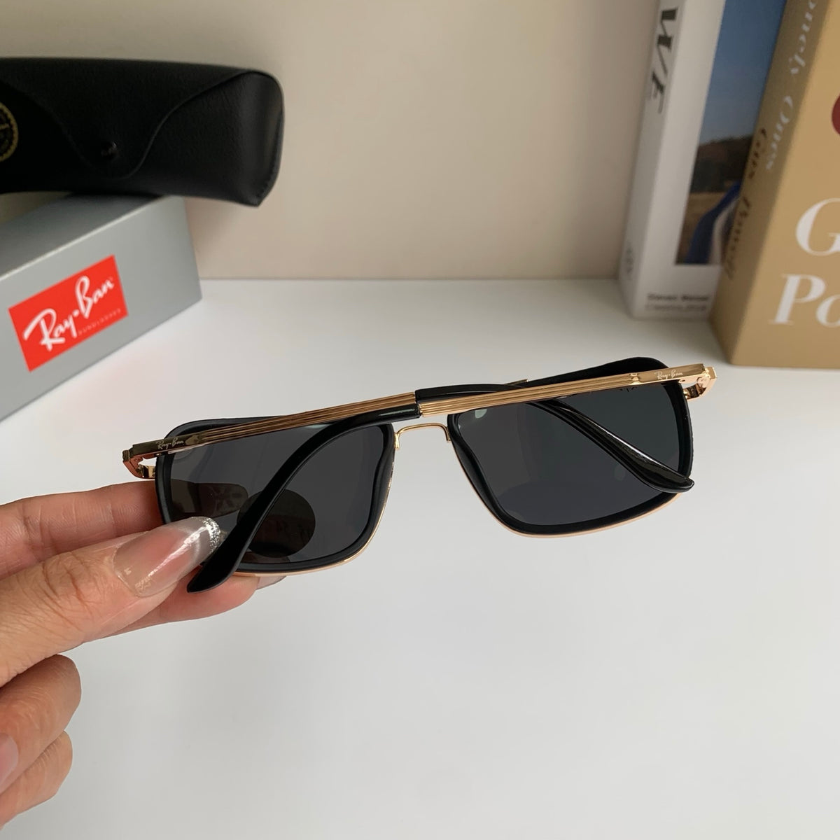 Ray-Ban Polarized Square Silver Lens Sunglasses for Men & Women - 383217 - detail image 9