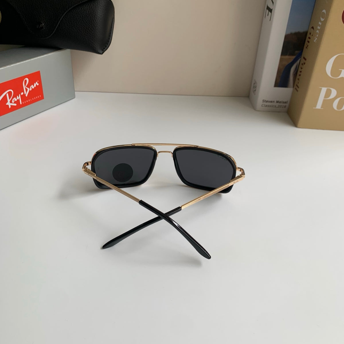 Ray-Ban Polarized Square Silver Lens Sunglasses for Men & Women - detail image 7