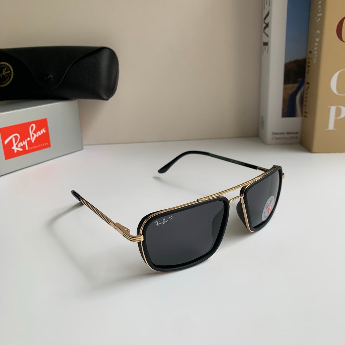 Ray-Ban Polarized Square Silver Lens Sunglasses for Men & Women - 383217