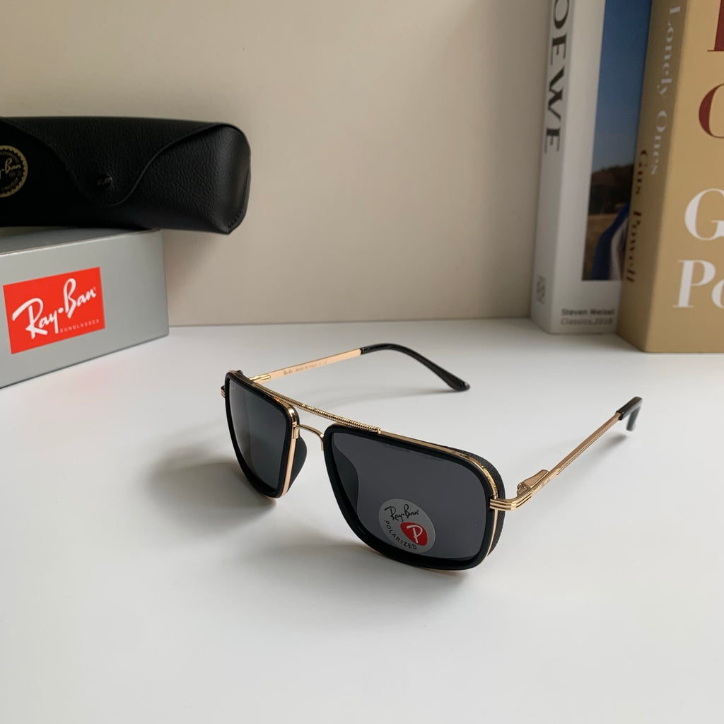 Ray-Ban Polarized Square Silver Lens Sunglasses for Men & Women - detail image 2