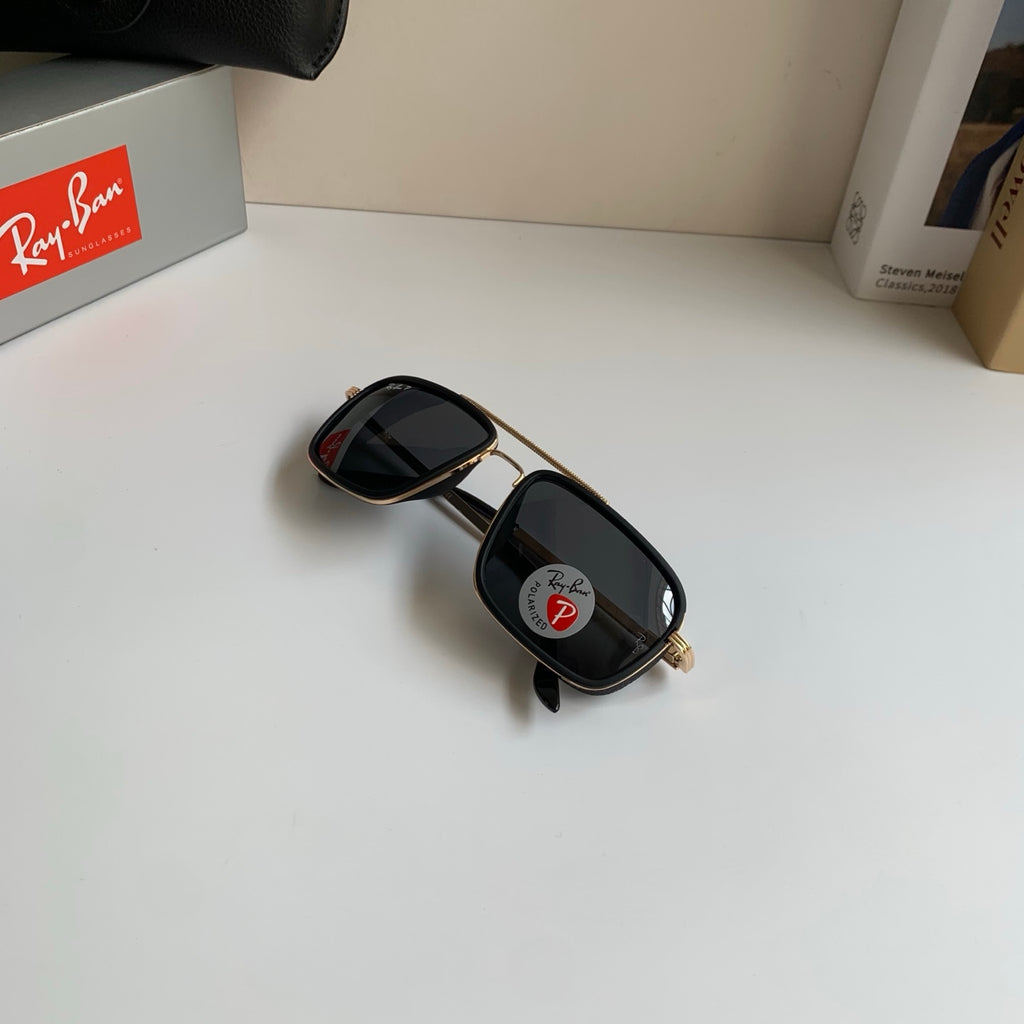 Ray-Ban Polarized Square Silver Lens Sunglasses for Men & Women - detail image 4