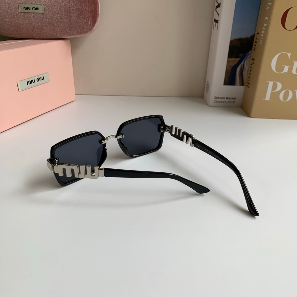 Miu Miu Square Silver Lens Sunglasses for Men & Women - 487686 - detail image 7