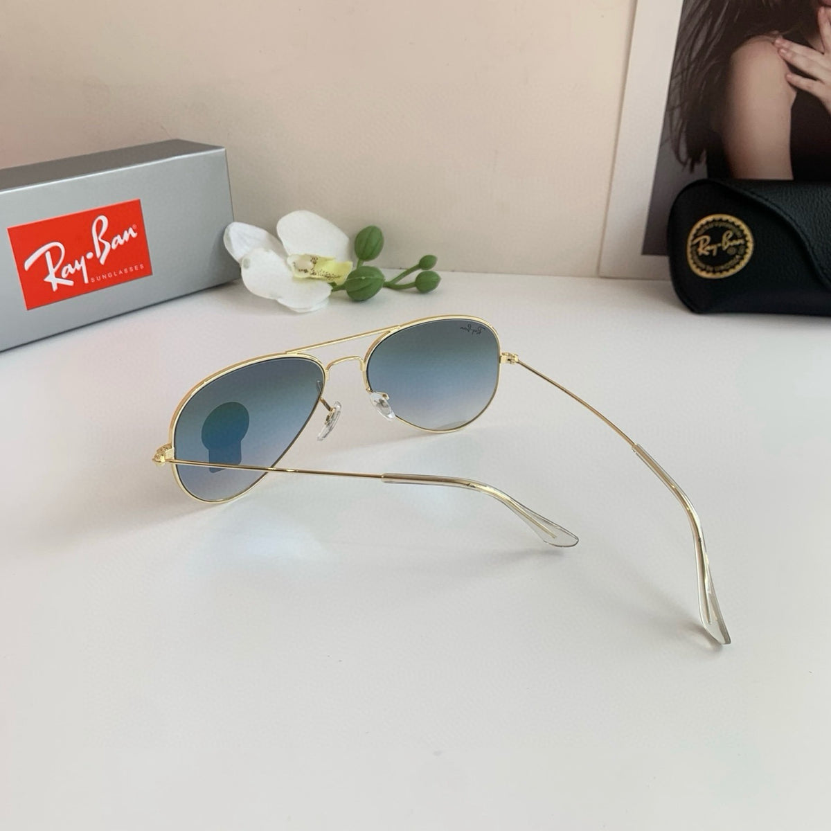 Ray-Ban Aviator Silver Lens Sunglasses for Men & Women - 358967 - detail image 4