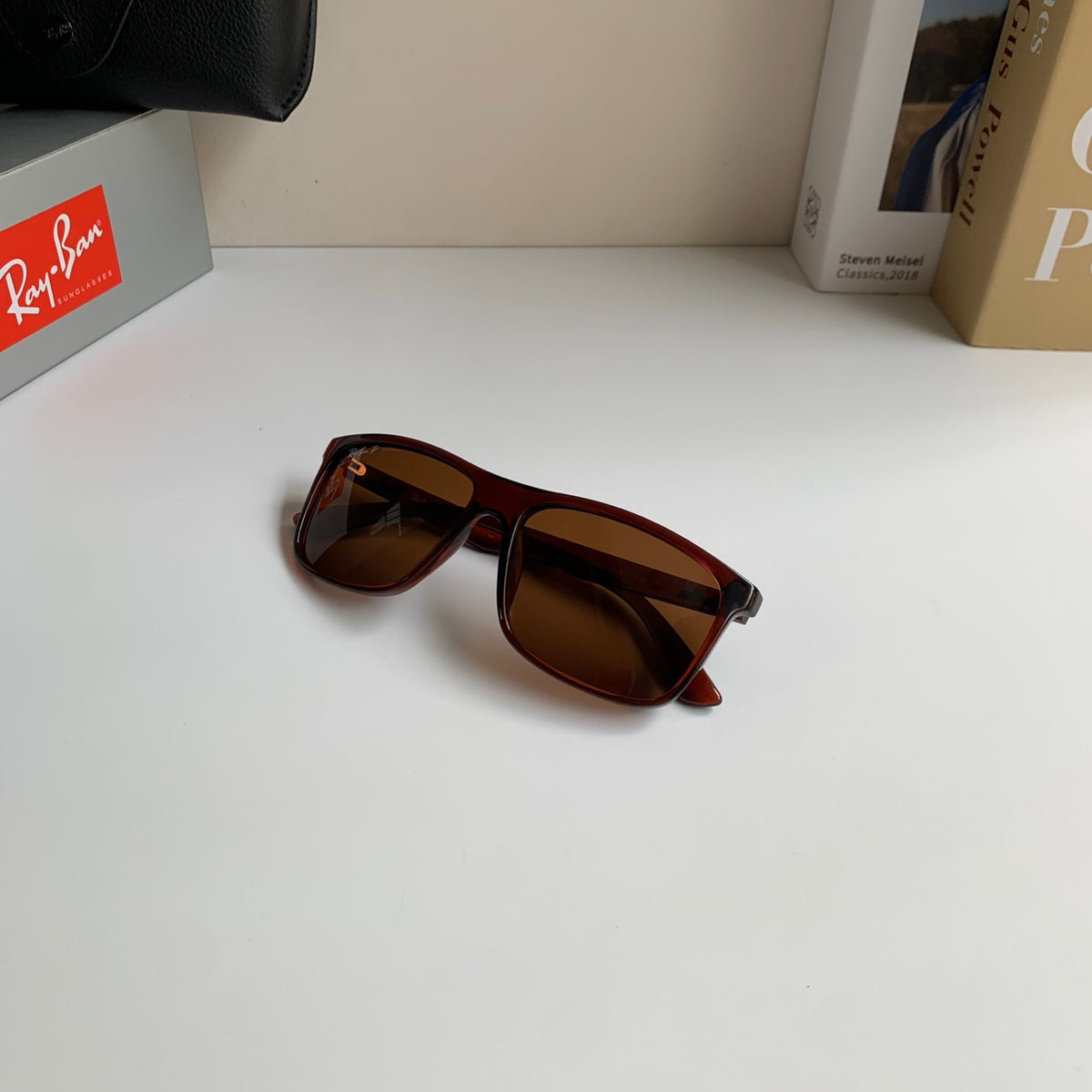 Ray-Ban Polarized Square Black Lens Sunglasses for Men & Women - 450137 - detail image 4