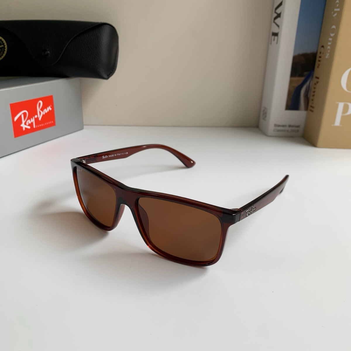 Ray-Ban Polarized Square Black Lens Sunglasses for Men & Women - 450137 - detail image 2