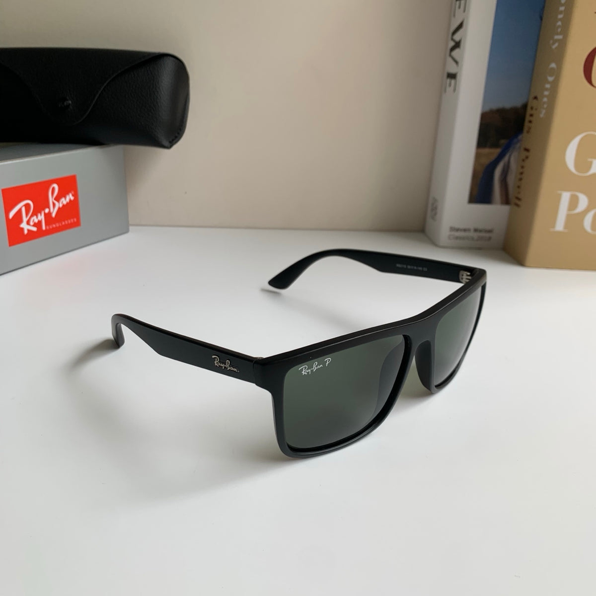 Ray-Ban Polarized Square Silver Lens Sunglasses for Men & Women - 372663