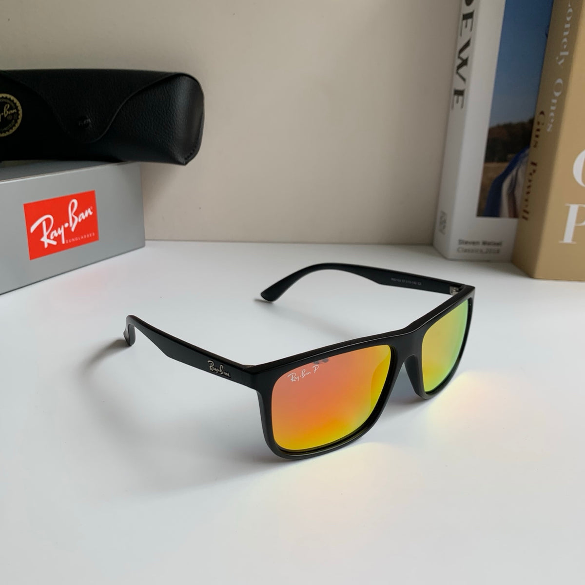 Ray-Ban Polarized Square Silver Lens Sunglasses for Men & Women - 450139
