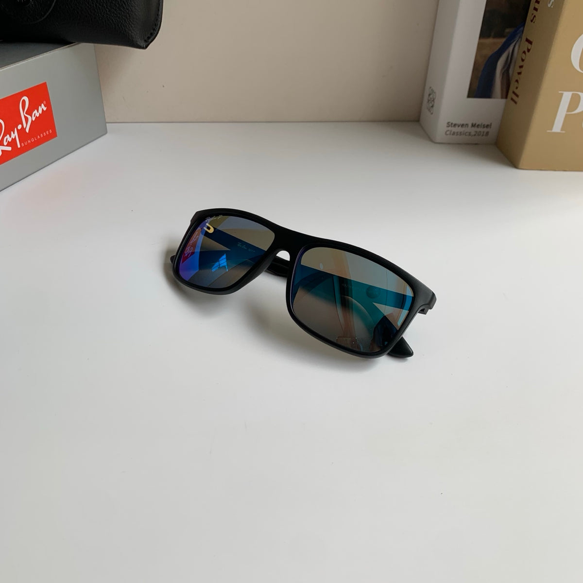 Ray-Ban Polarized Square Blue Lens Sunglasses for Men & Women - 372665 - detail image 4