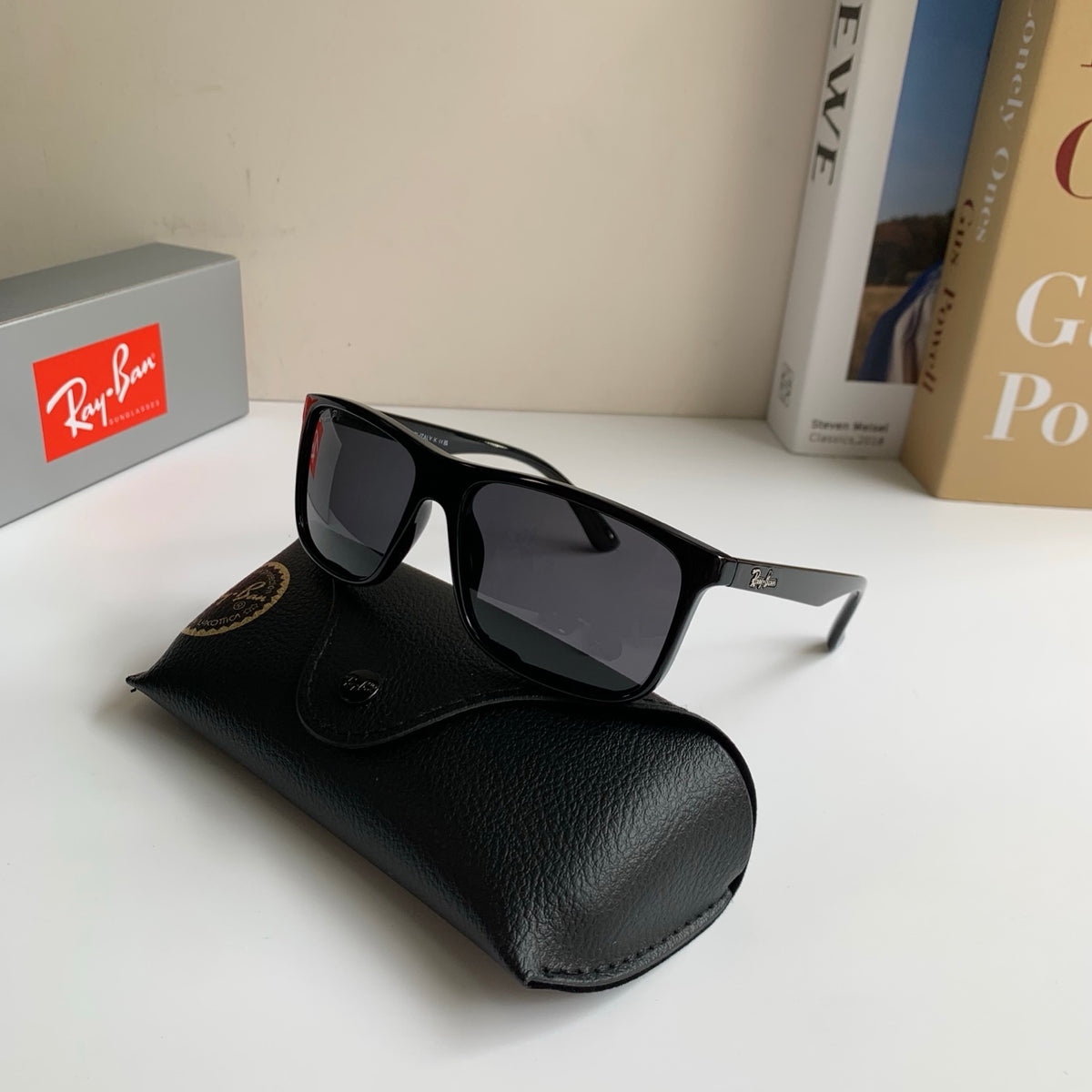 Ray-Ban Polarized Square Black Lens Sunglasses for Men & Women - 450141 - detail image 5