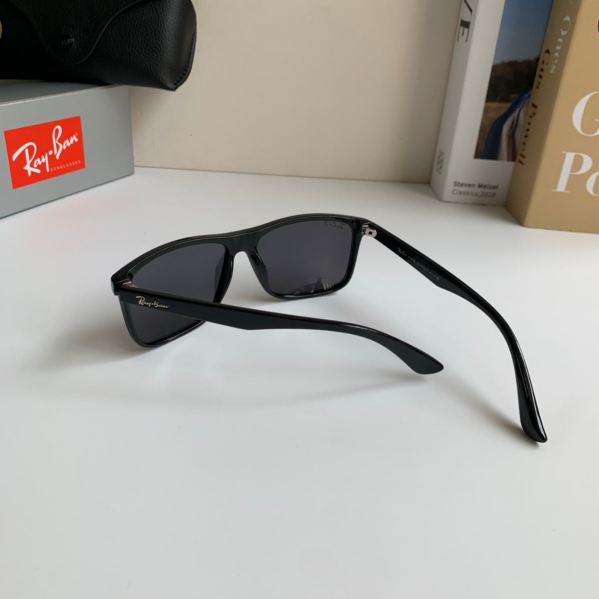 Ray-Ban Polarized Square Black Lens Sunglasses for Men & Women - 450141 - detail image 8