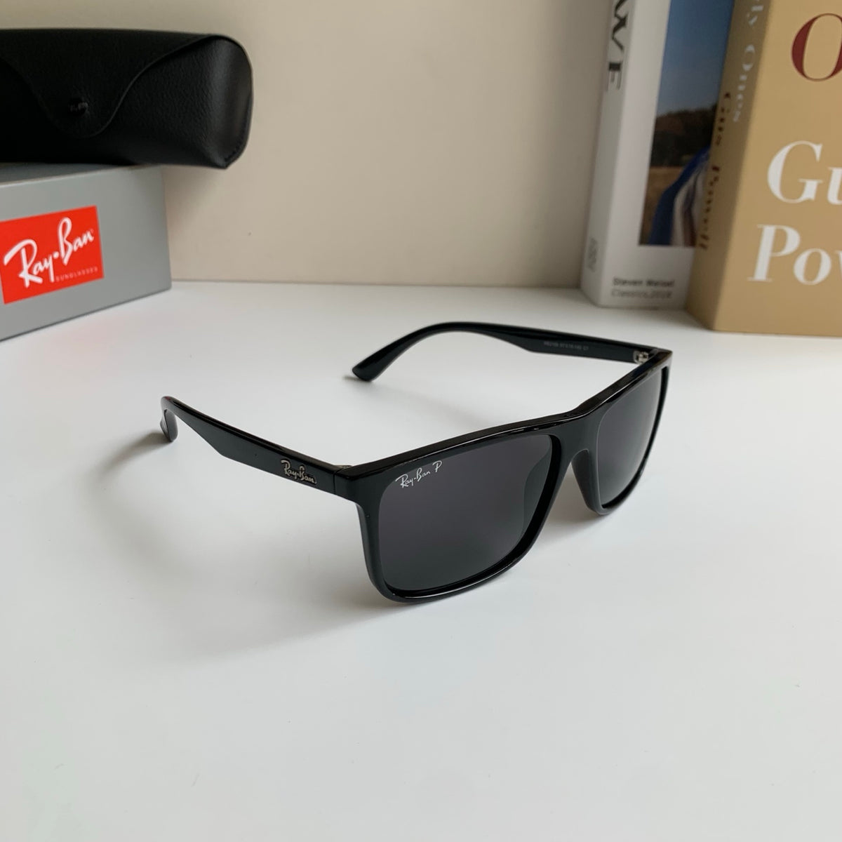 Ray-Ban Polarized Square Black Lens Sunglasses for Men & Women - 450141