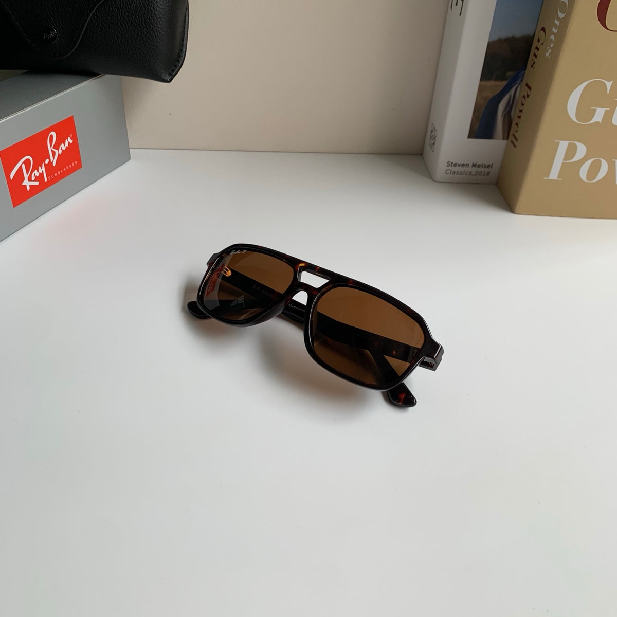 Ray-Ban Polarized Square Black Lens Sunglasses for Men & Women - 372682 - detail image 4