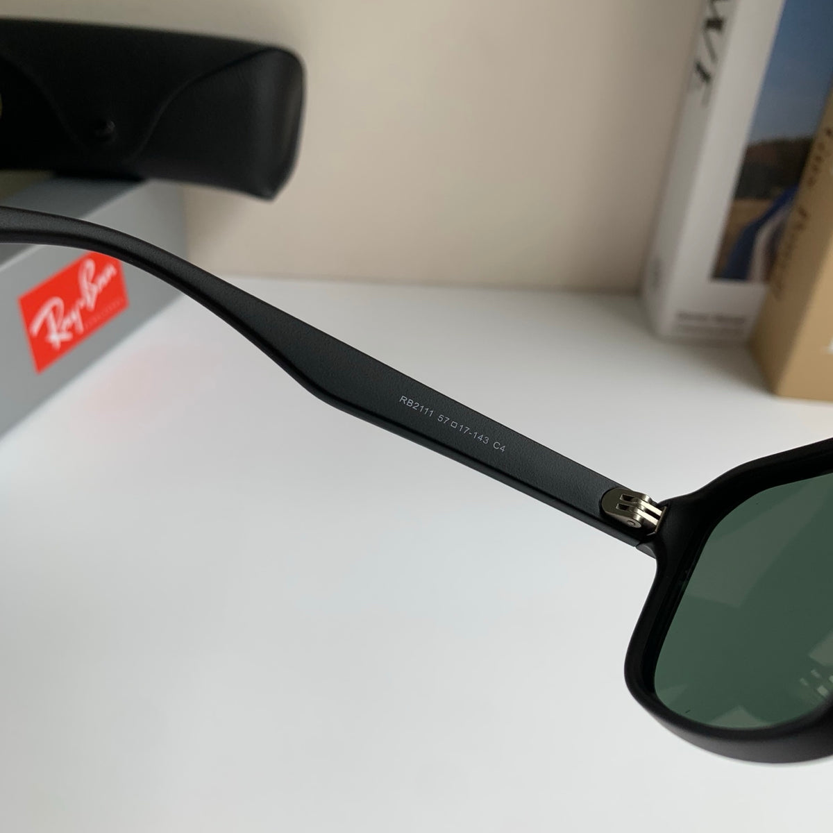 Ray-Ban Polarized Square Black Lens Sunglasses for Men & Women - 466462 - detail image 7
