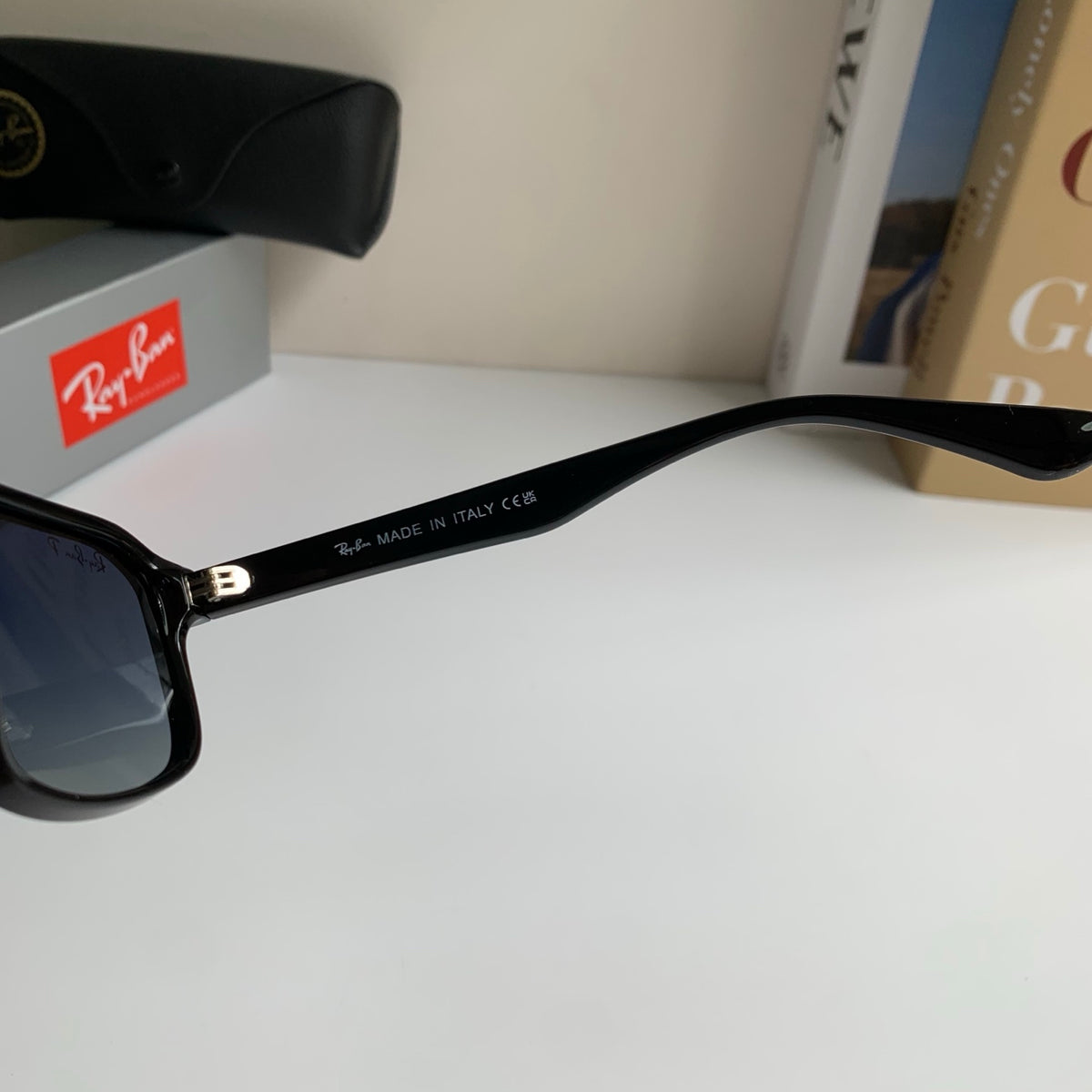 Ray-Ban Polarized Square Black Lens Sunglasses for Men & Women - 372684 - detail image 6