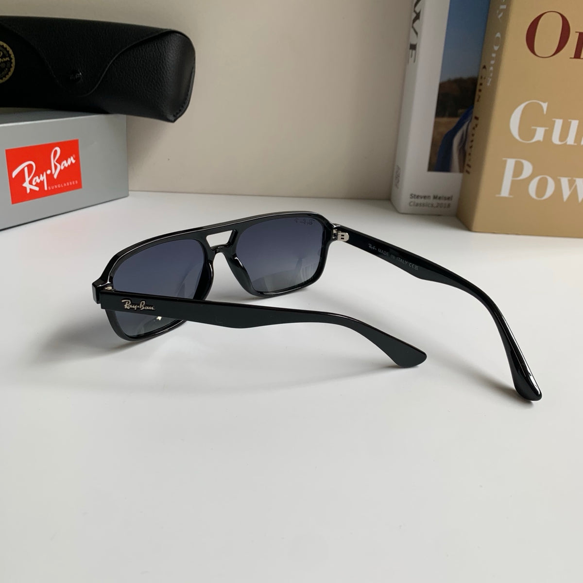 Ray-Ban Polarized Square Black Lens Sunglasses for Men & Women - 372684 - detail image 7