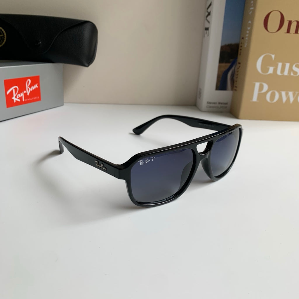 Ray-Ban Polarized Square Black Lens Sunglasses for Men & Women - 466463