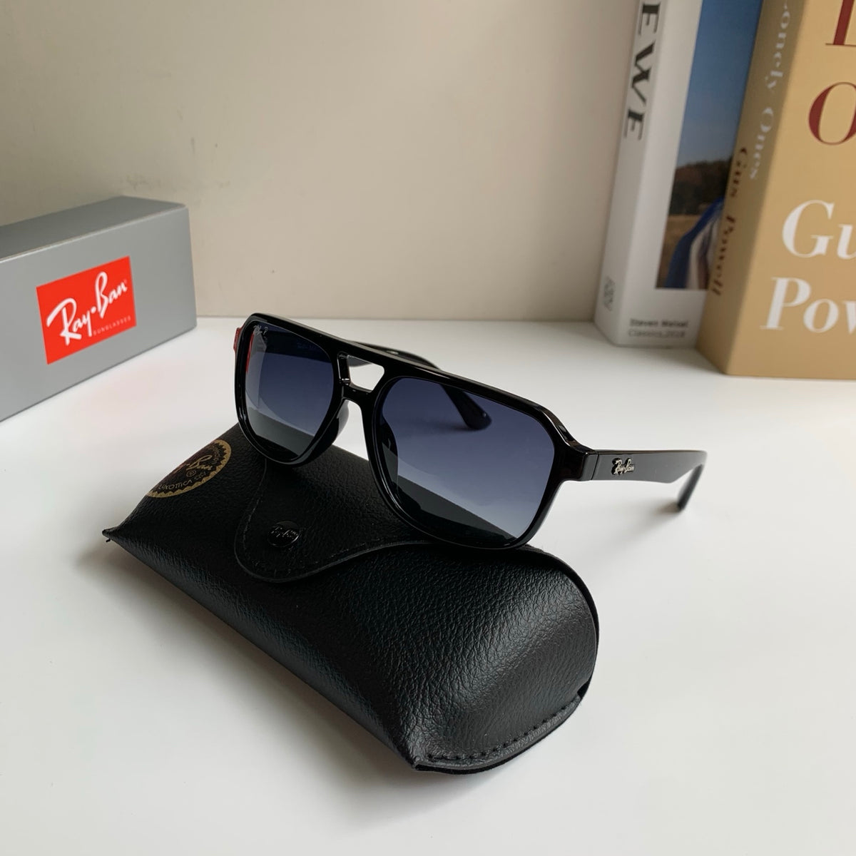 Ray-Ban Polarized Square Black Lens Sunglasses for Men & Women - 466463 - detail image 4