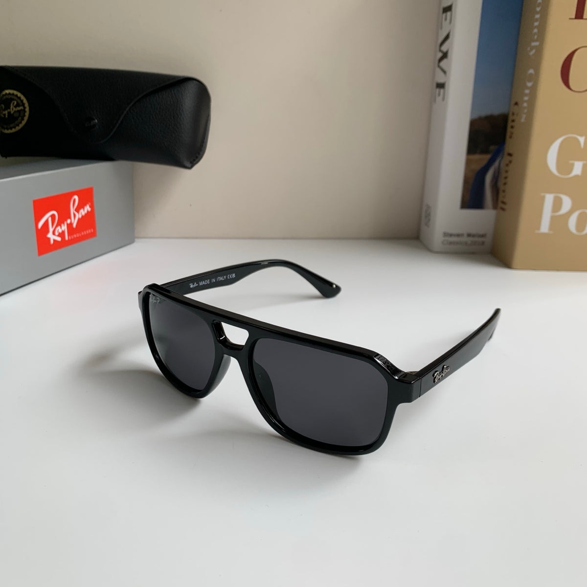 Ray-Ban Polarized Square Black Lens Sunglasses for Men & Women - 372686 - detail image 2