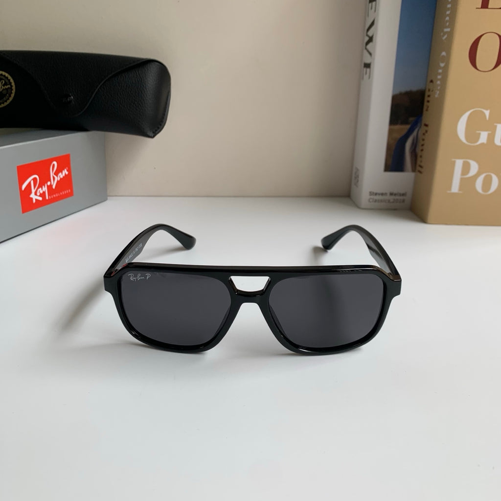 Ray-Ban Polarized Square Black Lens Sunglasses for Men & Women - 372686 - detail image 5