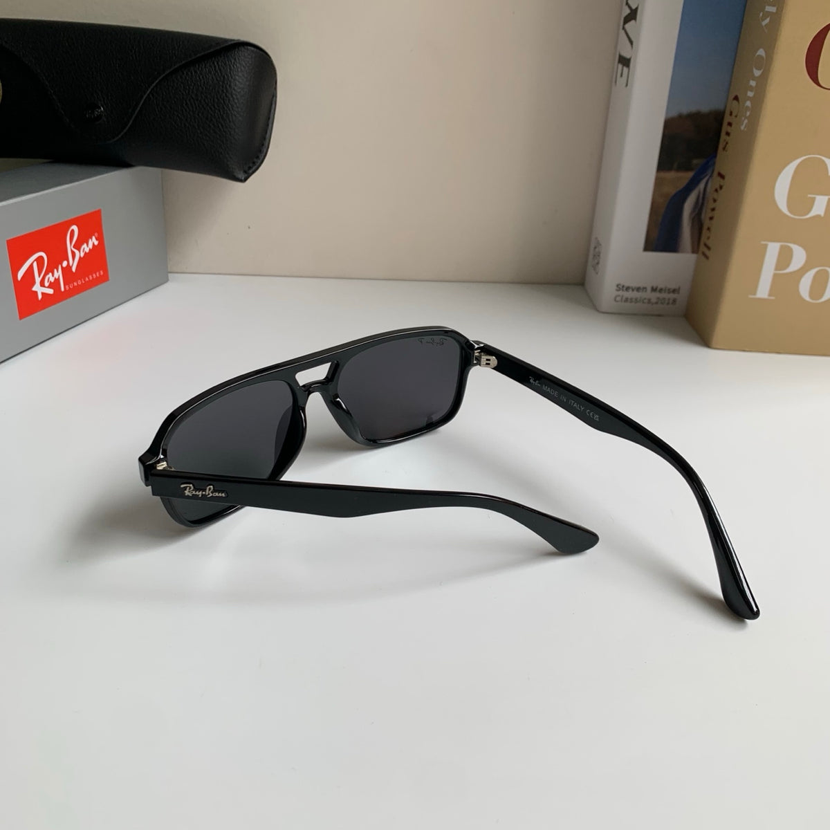 Ray-Ban Polarized Square Black Lens Sunglasses for Men & Women - 466465 - detail image 8