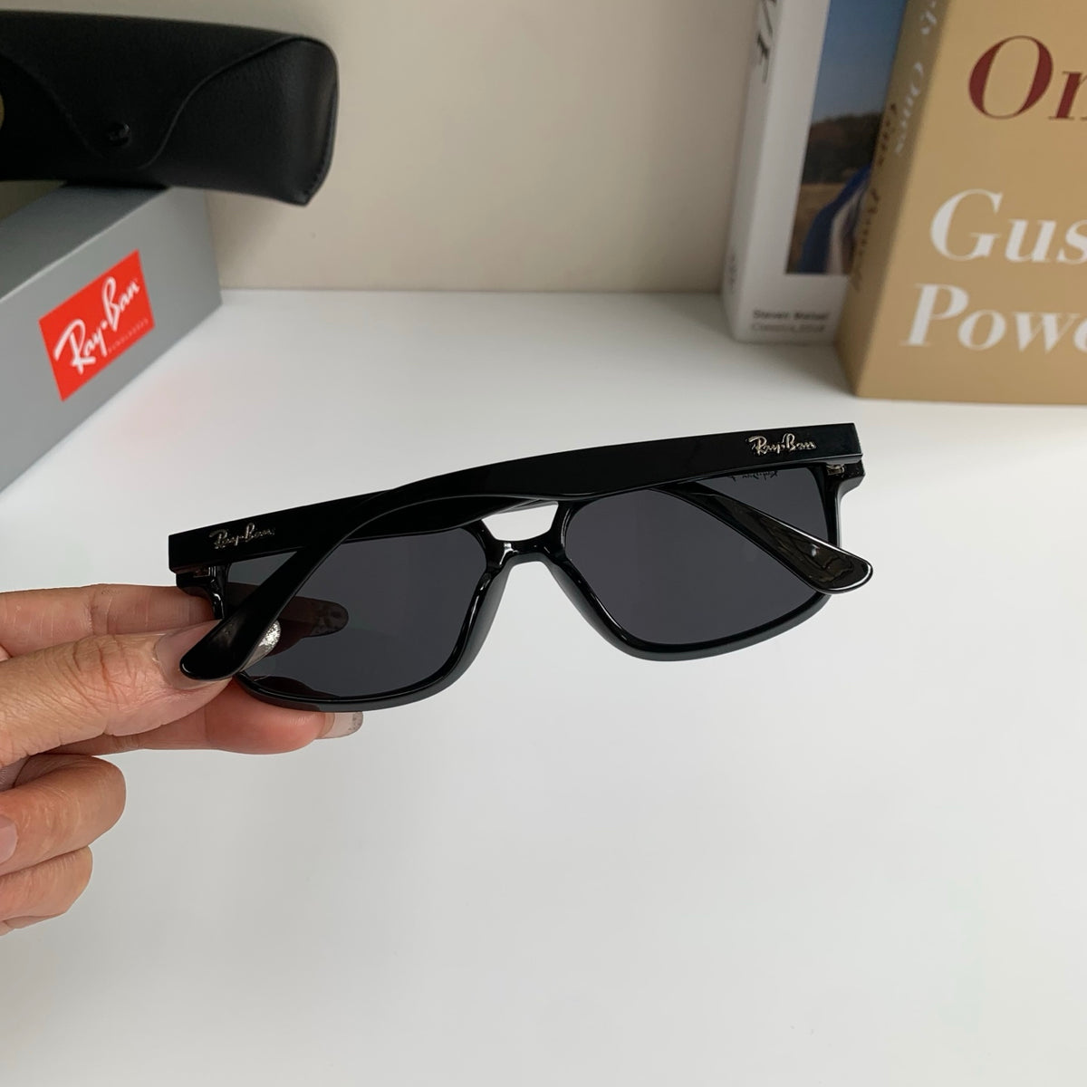 Ray-Ban Polarized Square Black Lens Sunglasses for Men & Women - 372686 - detail image 7
