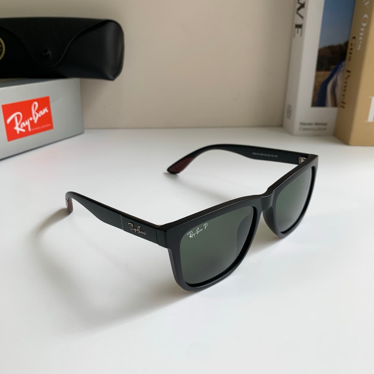 Ray-Ban Polarized Square Black Lens Sunglasses for Men & Women - 450156