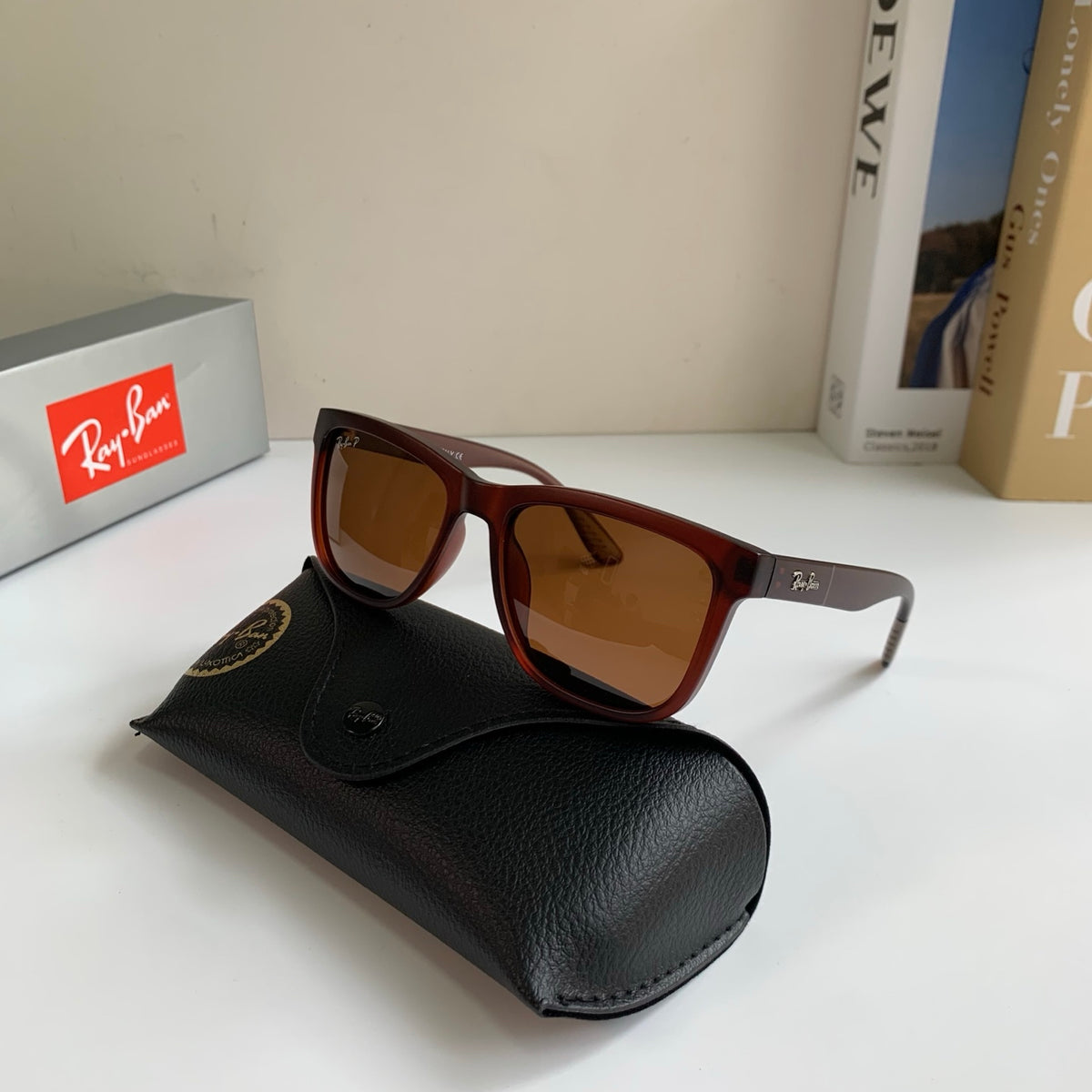 Ray-Ban Polarized Square Black Lens Sunglasses for Men & Women - 450157 - detail image 4