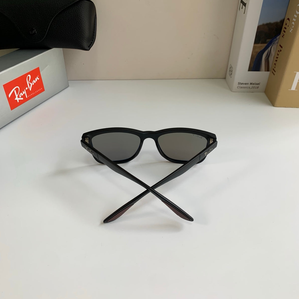 Ray-Ban Polarized Square Blue Lens Sunglasses for Men & Women - detail image 8