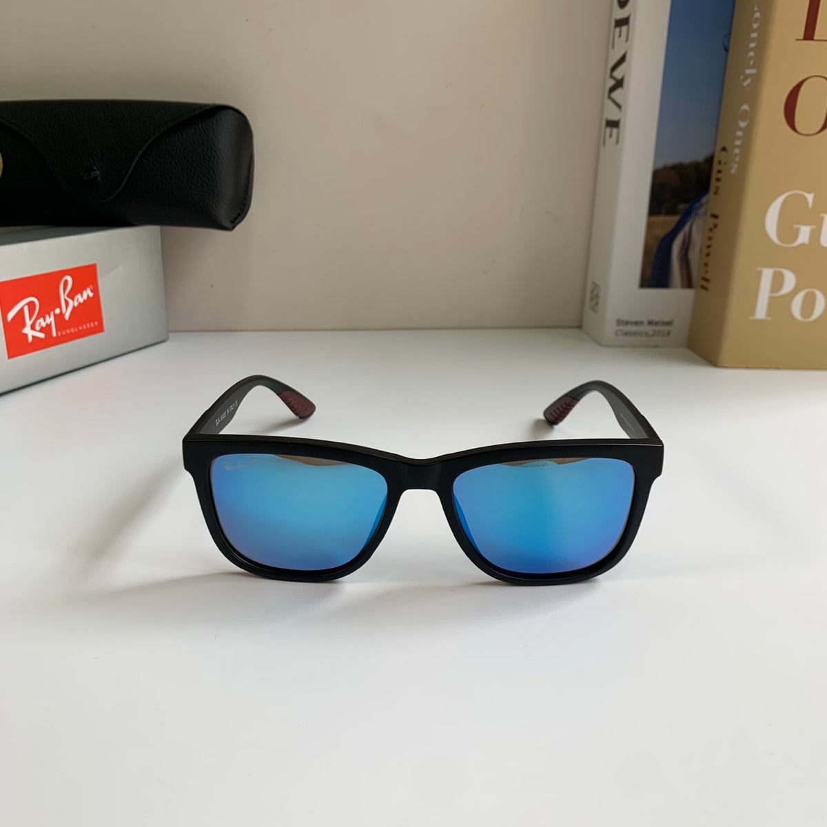 Ray-Ban Polarized Square Blue Lens Sunglasses for Men & Women - detail image 5