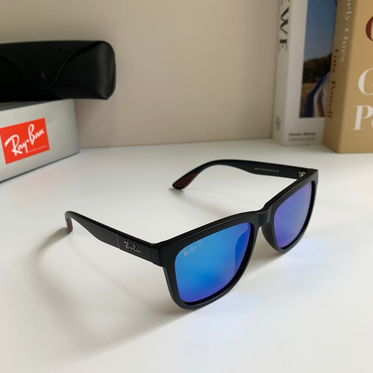 Ray-Ban Polarized Square Blue Lens Sunglasses for Men & Women