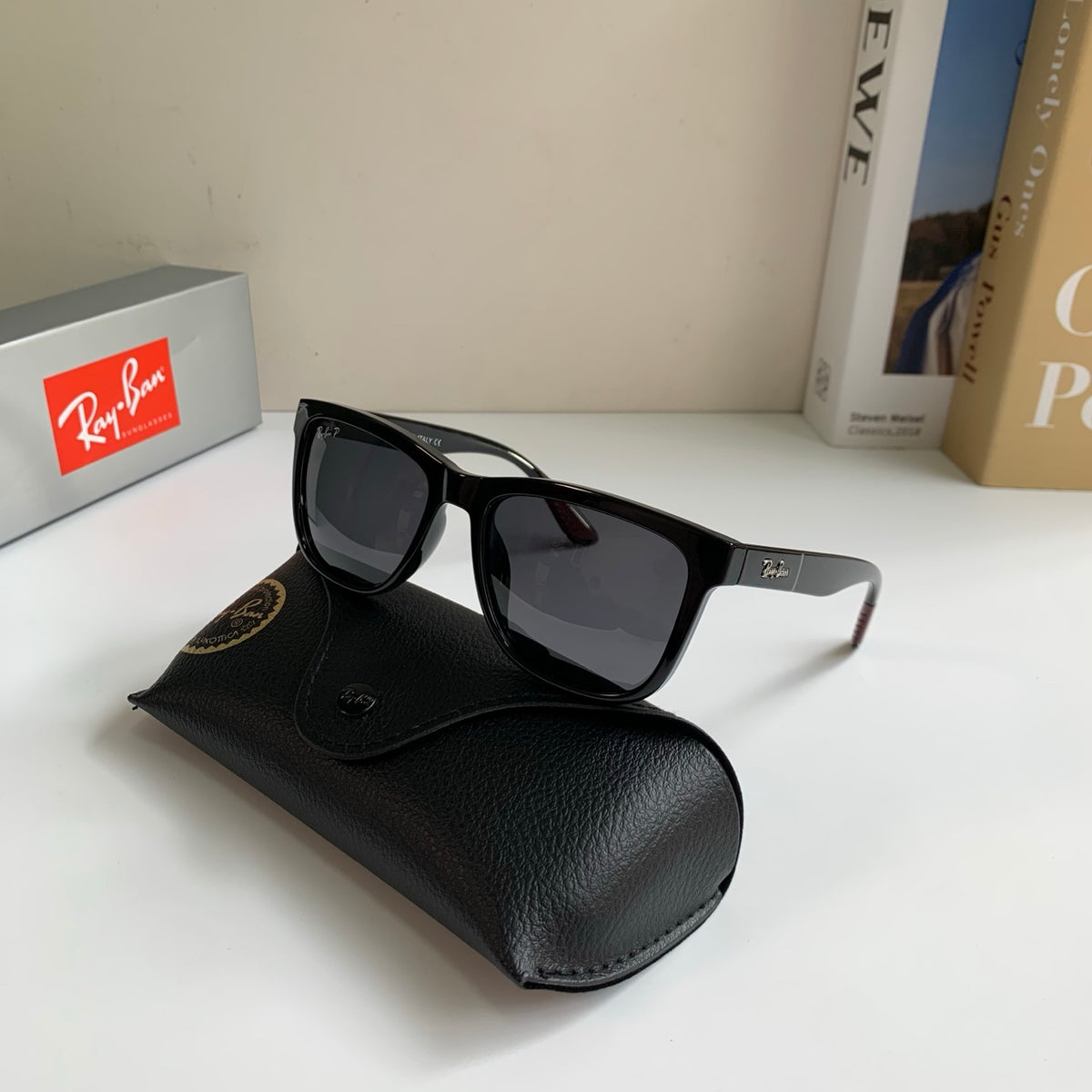Ray-Ban Polarized Square Black Lens Sunglasses for Men & Women - 450159 - detail image 5