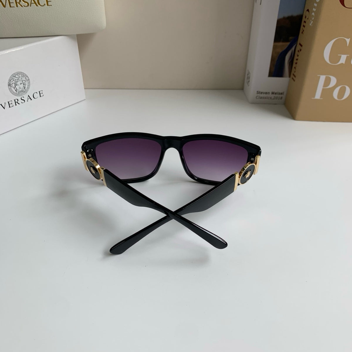 Versace Polarized Square Black Lens Sunglasses for Men & Women - 466237 - detail image 6